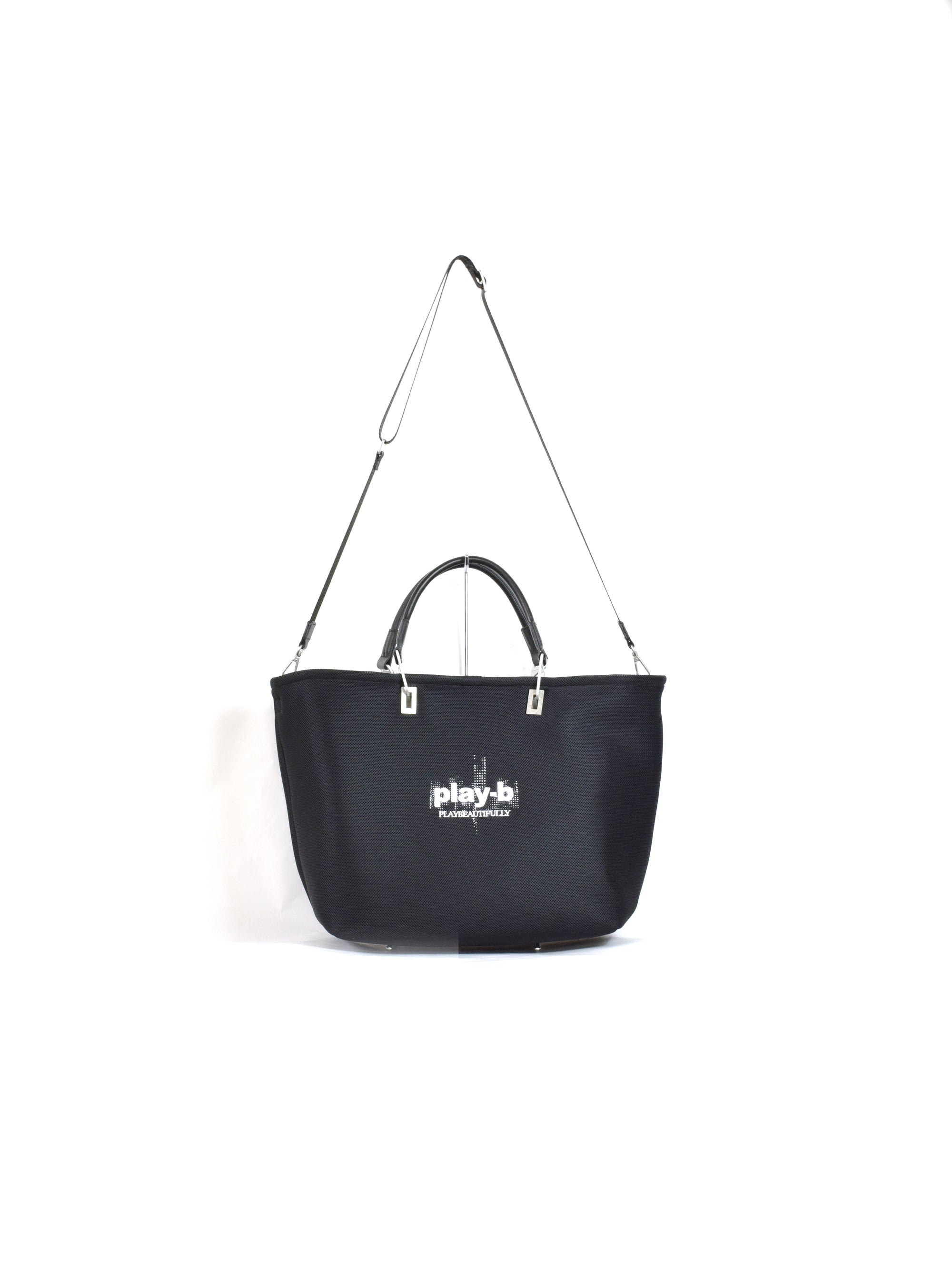 【play-b】Logo 3way ハンドバッグ L Black
