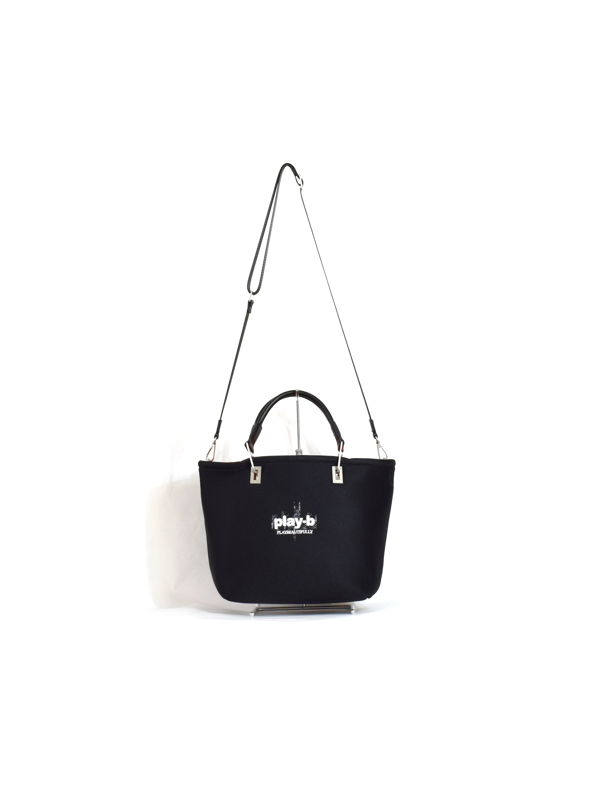 【play-b】Logo 3way ハンドバッグ M Black