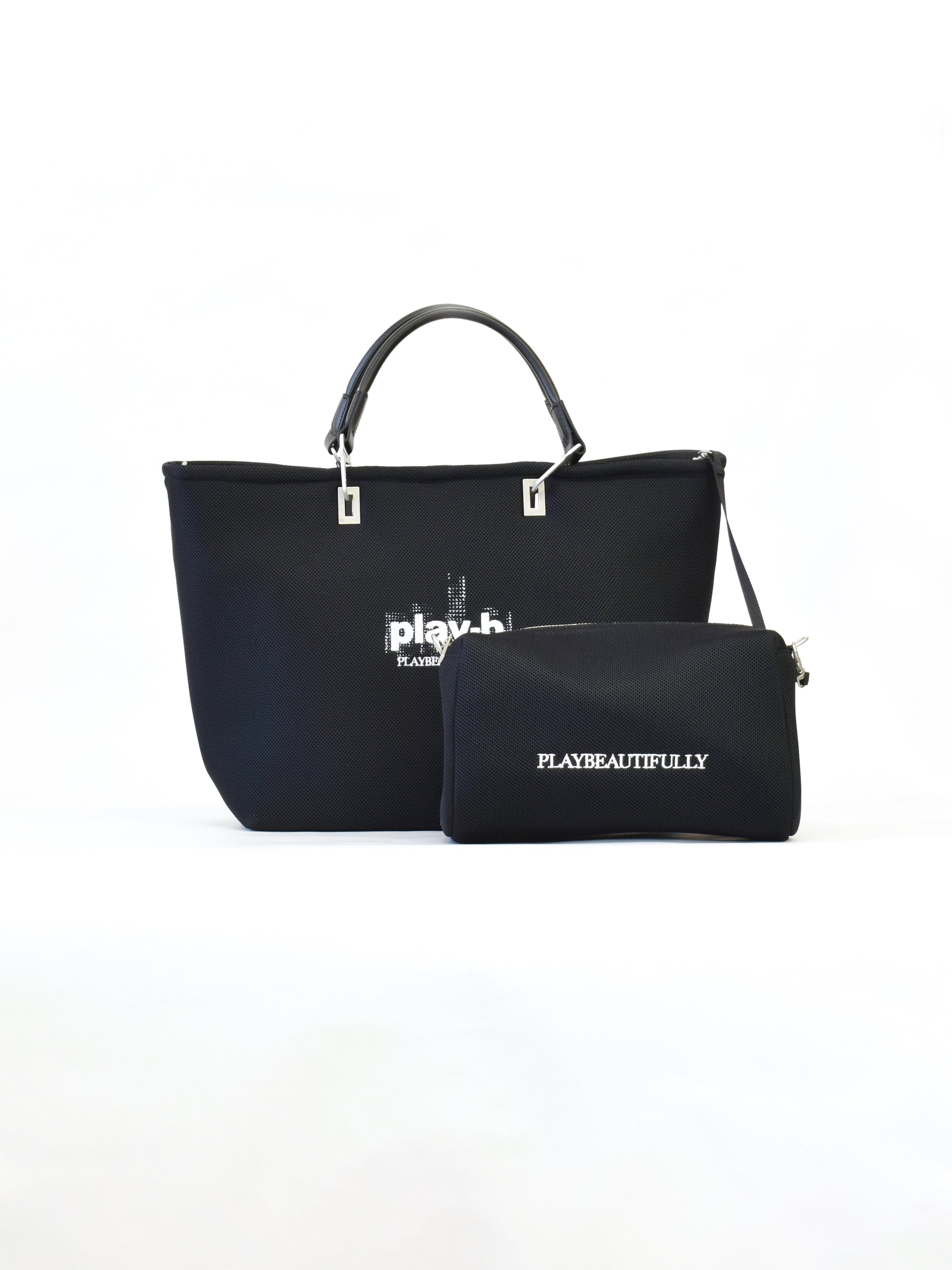 【play-b】Logo 3way ハンドバッグ L Black