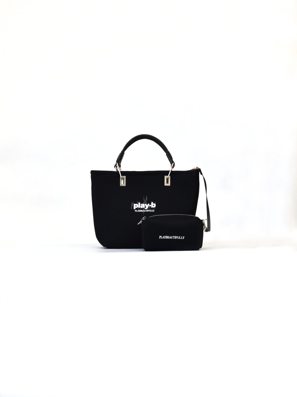 【play-b】Logo 3way ハンドバッグ M Black