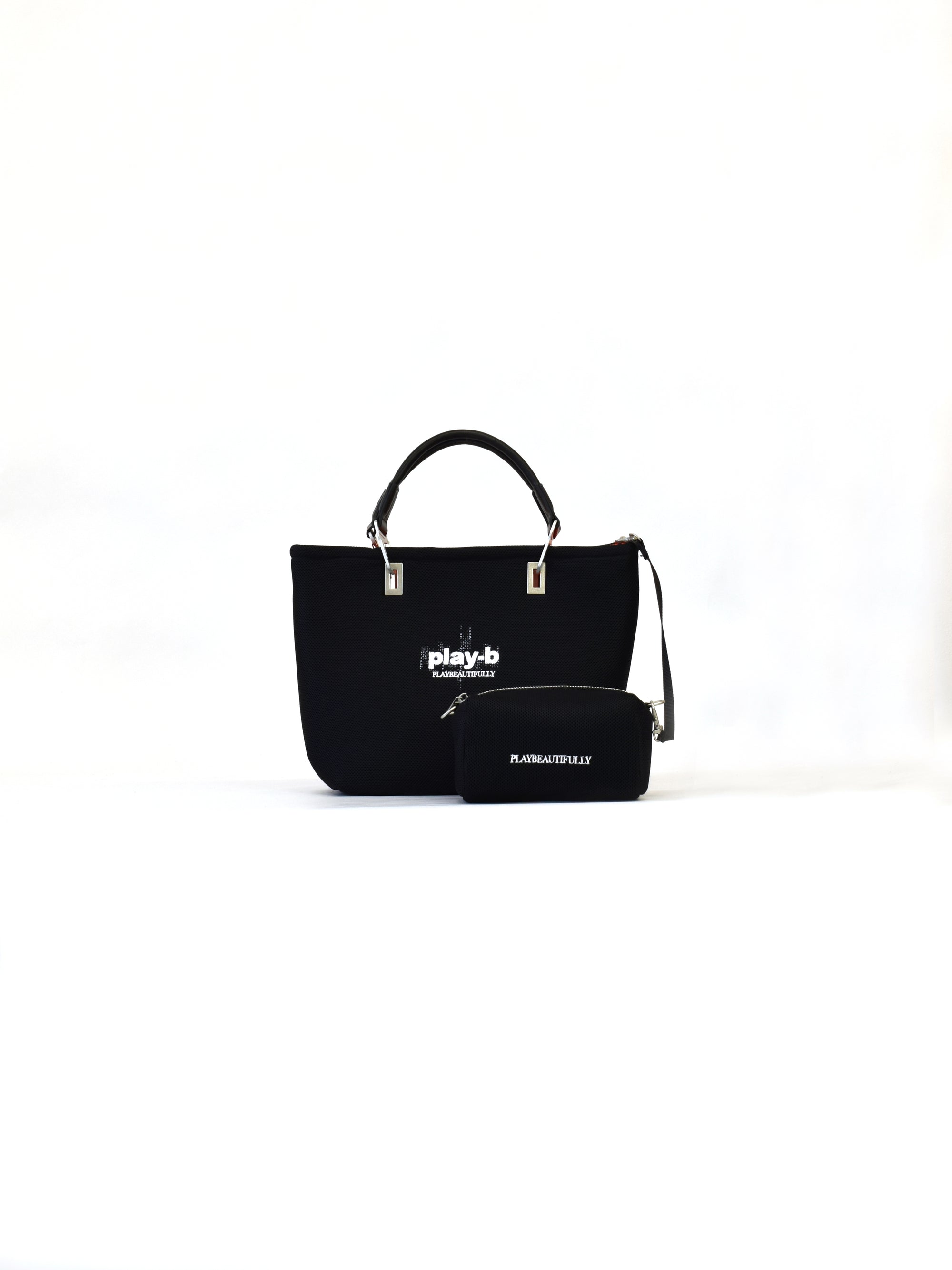 【play-b】Logo 3way ハンドバッグ M Black