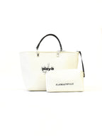 【play-b】Logo 3way ハンドバッグ L Off-White