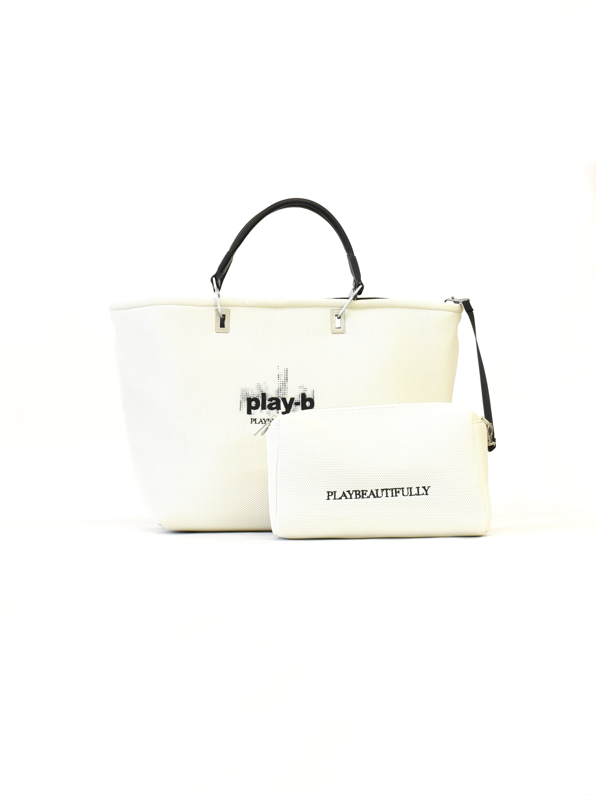 【play-b】Logo 3way ハンドバッグ L Off-White