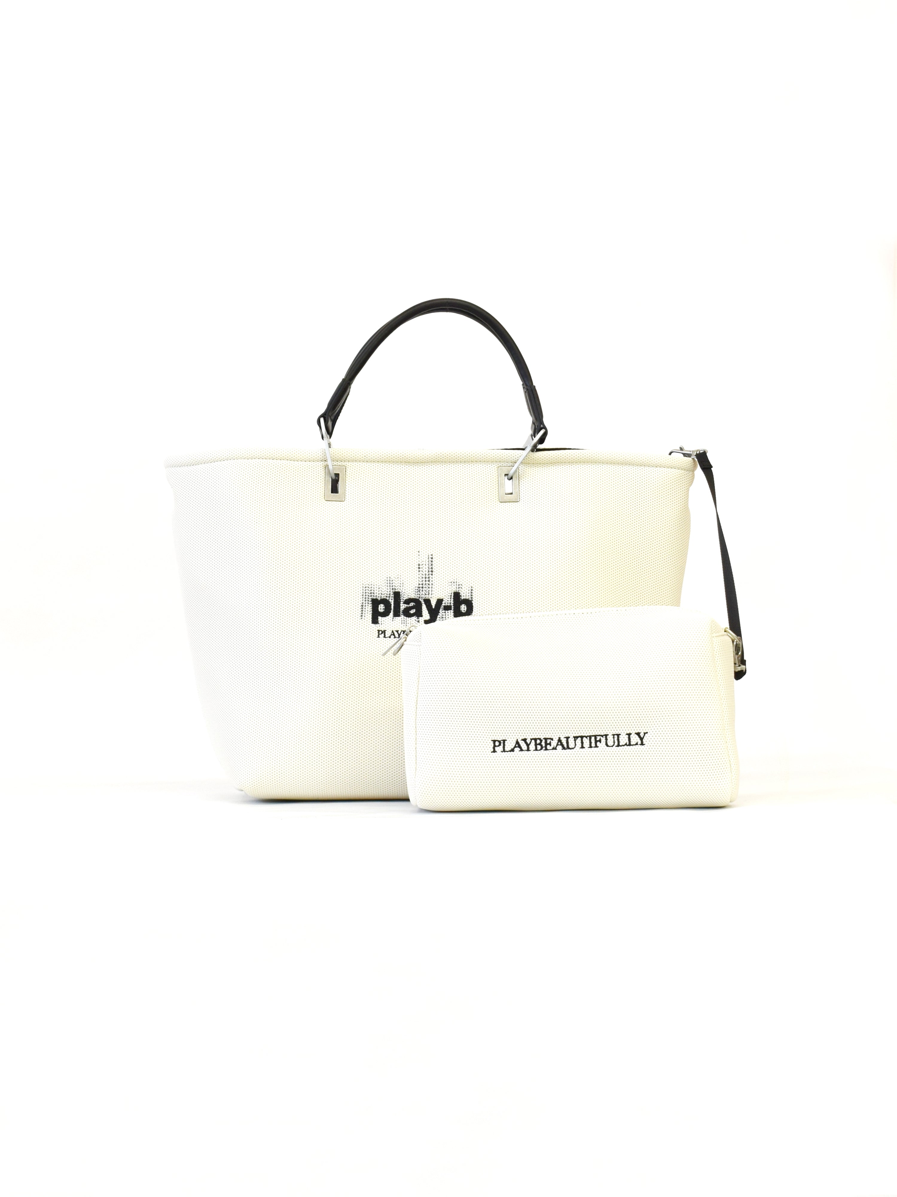 【play-b】Logo 3way ハンドバッグ L Off-White