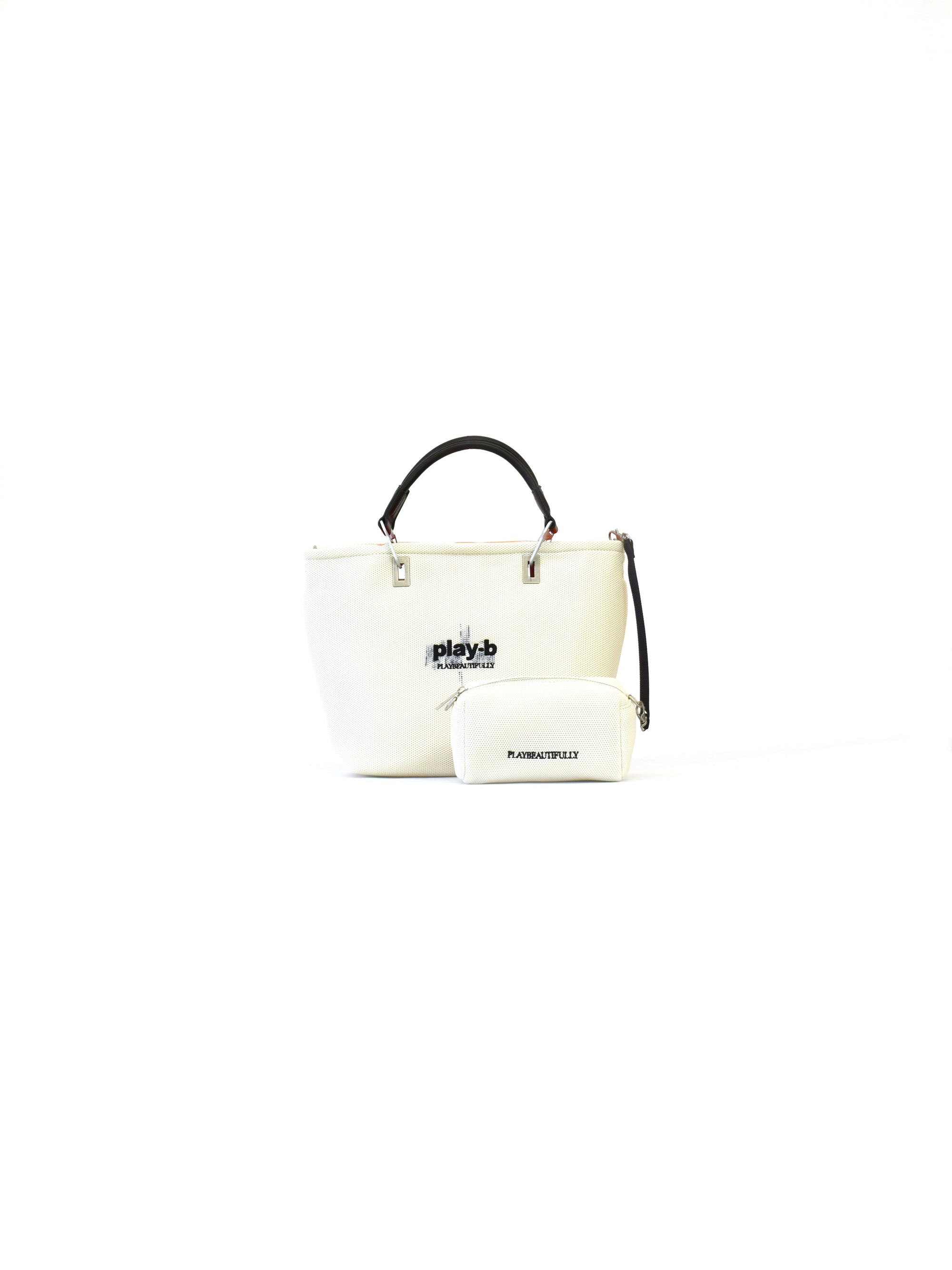 【play-b】Logo 3way ハンドバッグ M Off-White