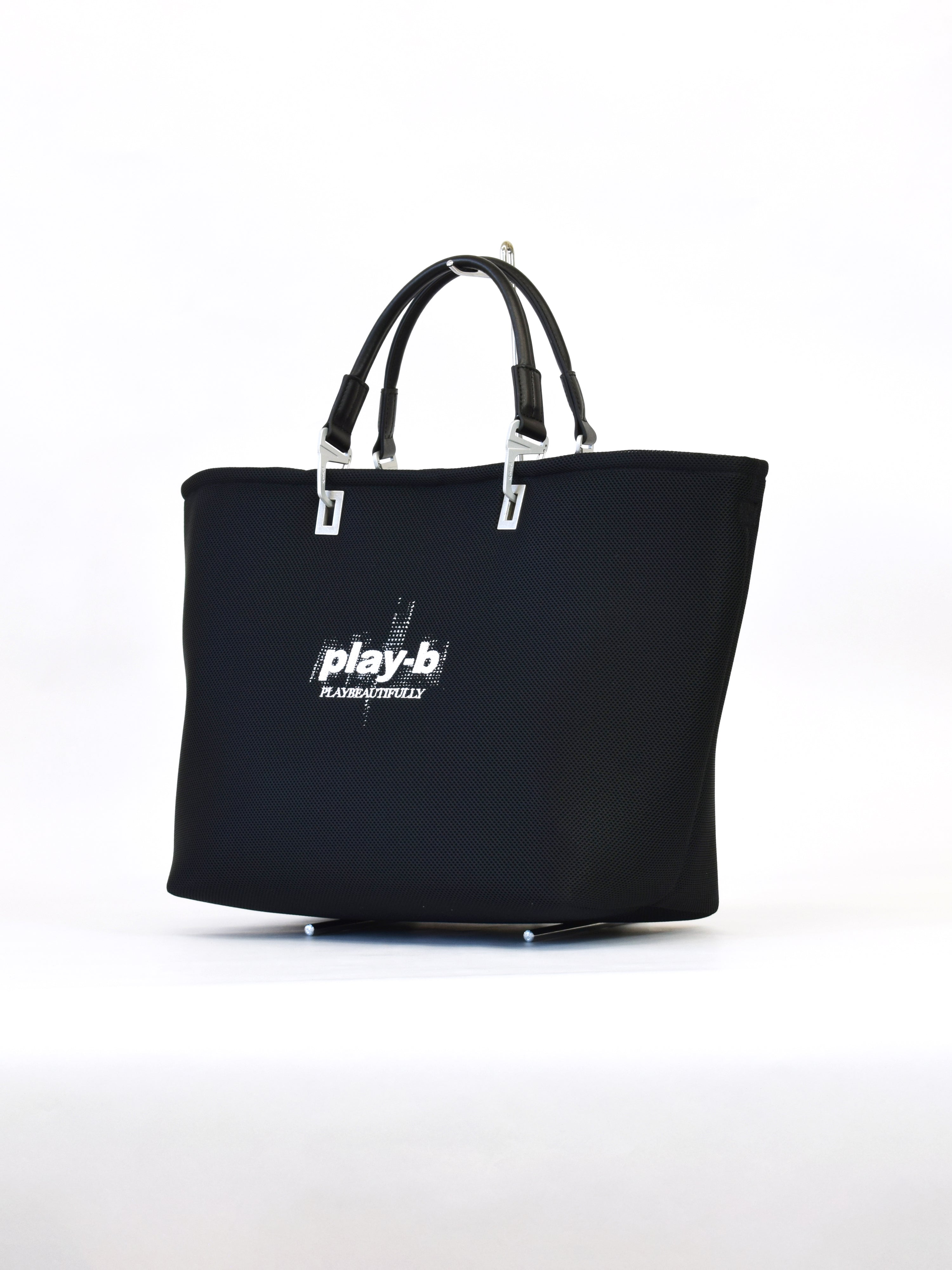 【play-b】Logo 3way ハンドバッグ L Black
