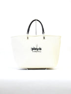 【play-b】Logo 3way ハンドバッグ L Off-White